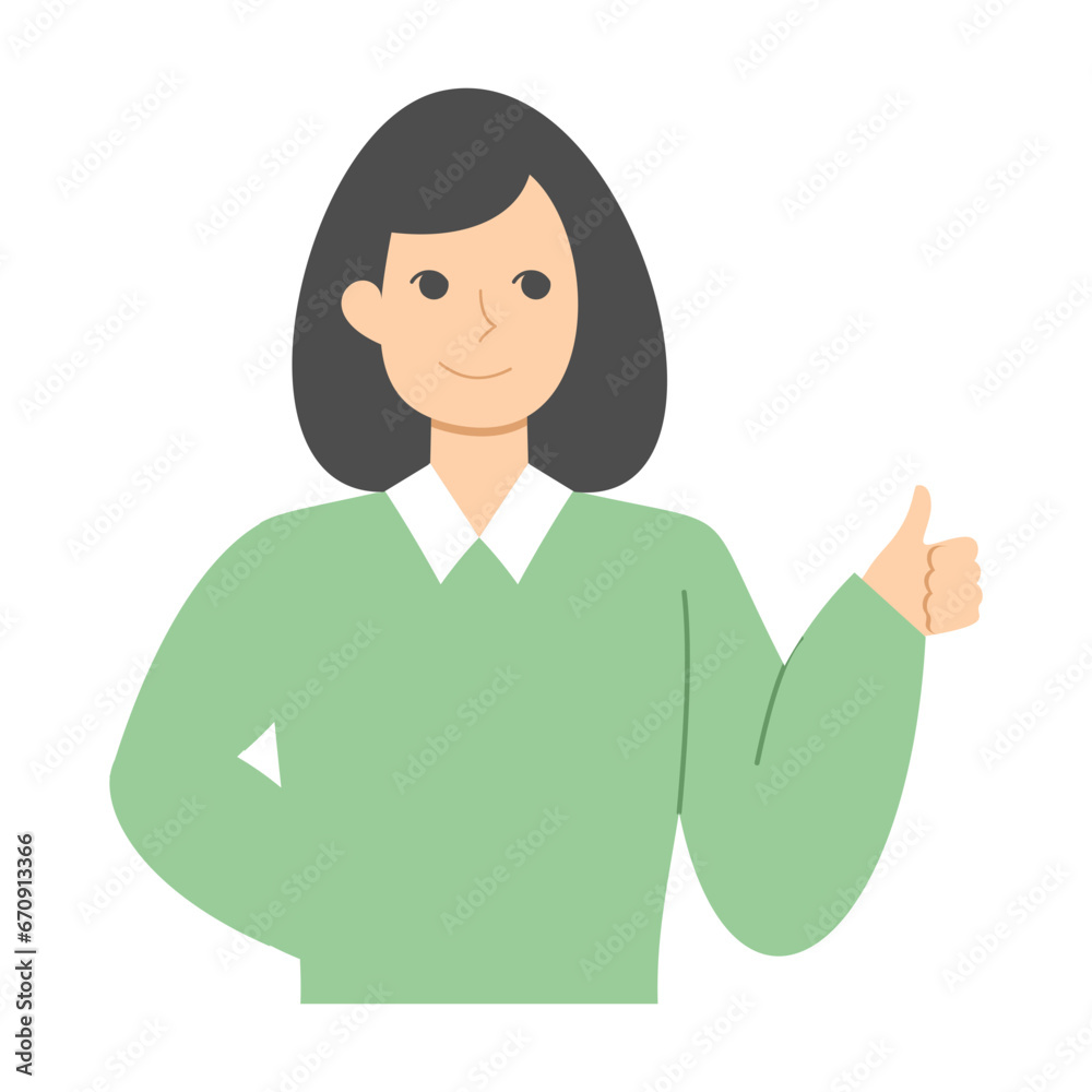 Business woman giving approval illustration Business woman giving approval illustration