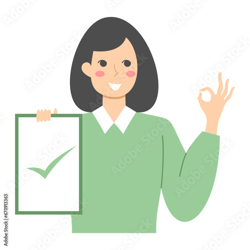 Business woman giving approval illustration