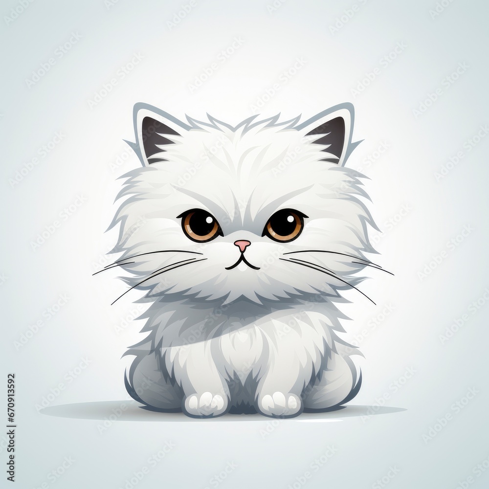 Cute Cat Get Mad , Cartoon, Icon Illustration