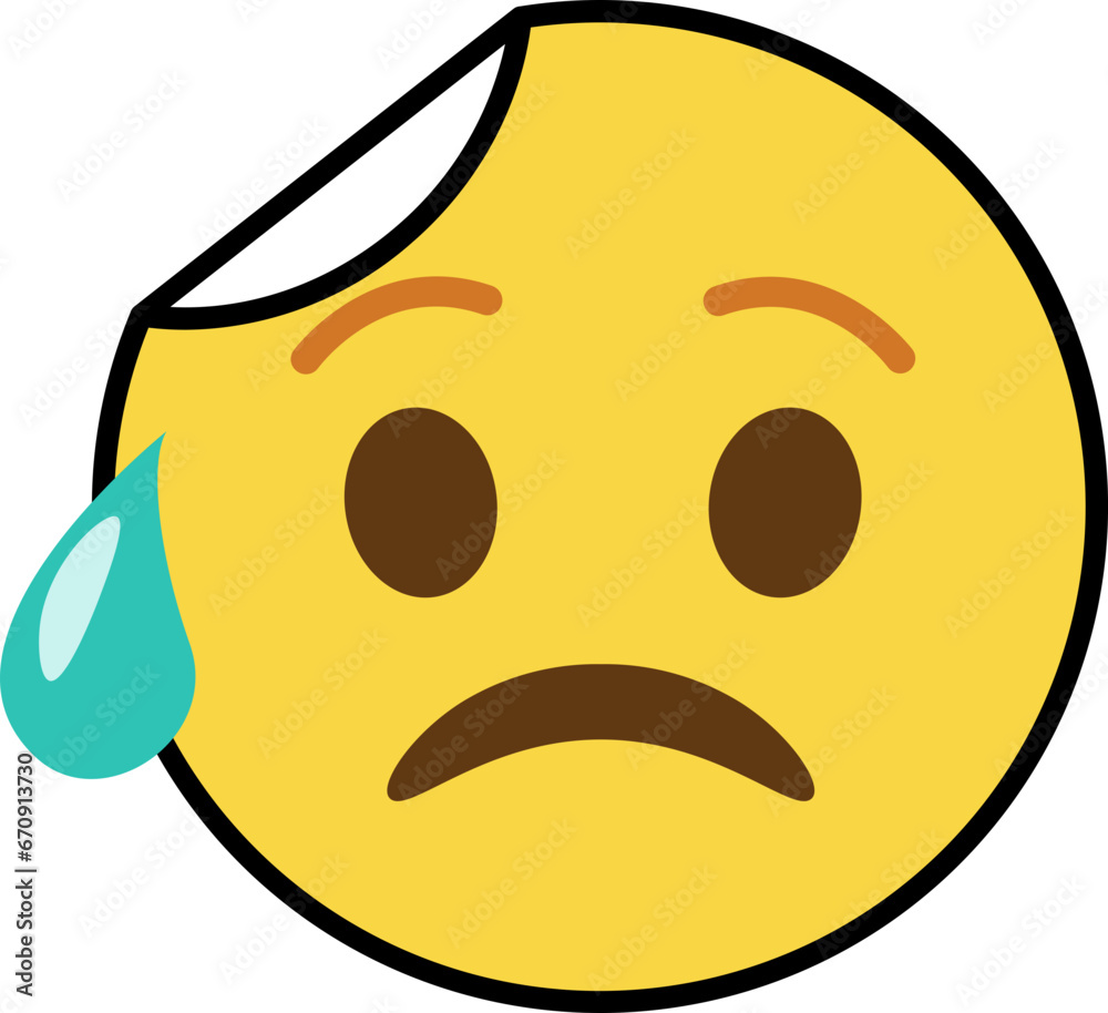 Fototapeta premium awkward sticker emoji icon