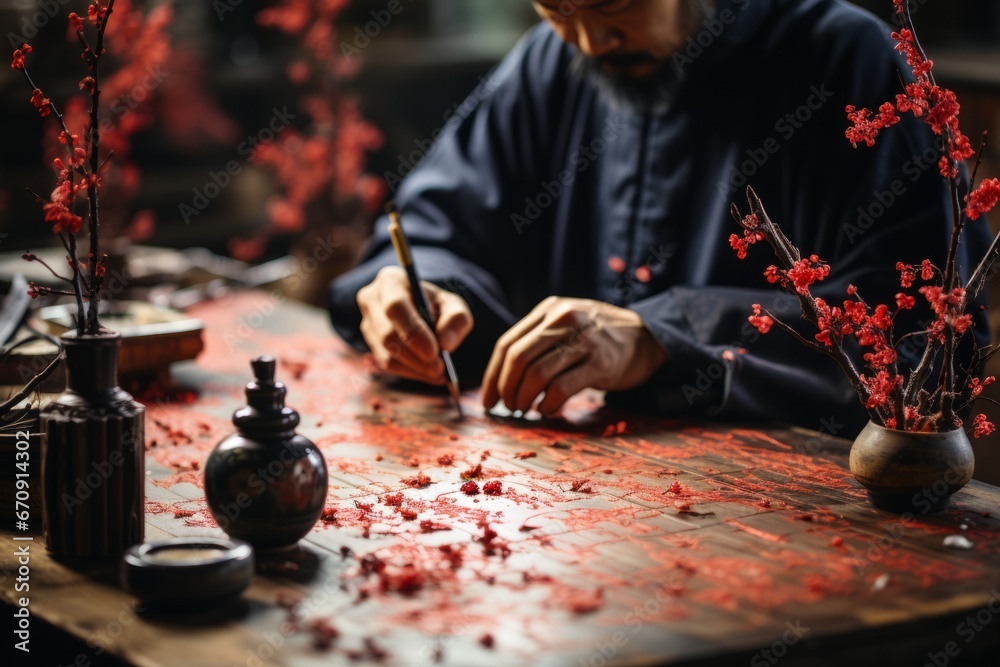 Skilled Chinese Calligrapher Creating Beautiful Characters Generative Ai Stock Photo Adobe Stock Skilled Chinese Calligrapher Creating Beautiful Characters Generative Ai Stock Photo Adobe Stock