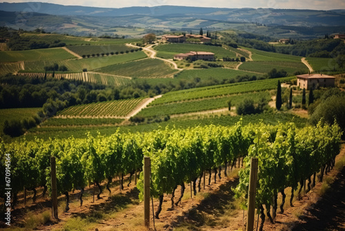 Vineyards of Montalcino  Siena  Tuscany  Italy  at summer
