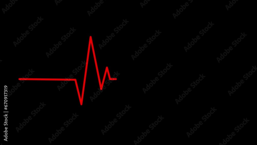 animation heartbeat line icon. heart pulse health care video footage, 4K on green background
