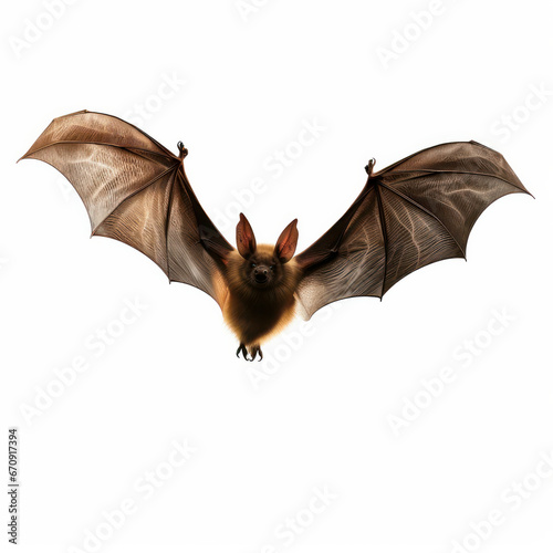 Bat in flight. Wing flap. Isolated transparent background .Generative AI