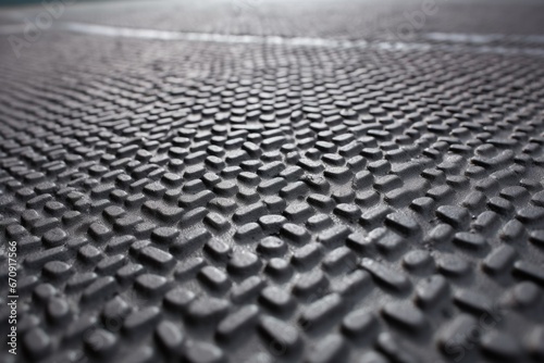 detail shot of the textured surface of rubber flooring