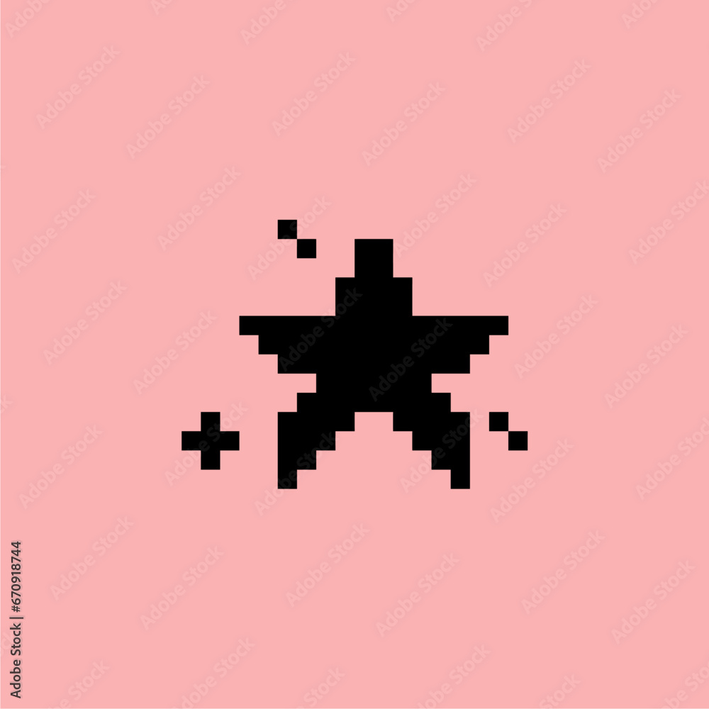 Obraz premium set star bit style vector game