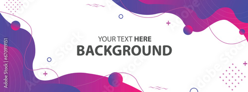 Colorful template banner with gradient color. Design with liquid shape style