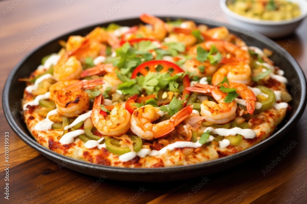 shrimp lovers pizza topped with chili lime shrimp shrimp lovers pizza topped with chili lime shrimp