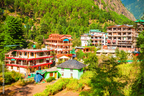 Local houses in Kasol village, India
