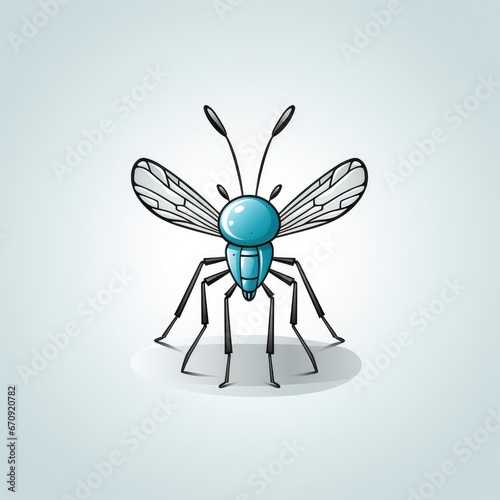 Cute Mosquito Dead , Cartoon, Icon Illustration © PicTCoral