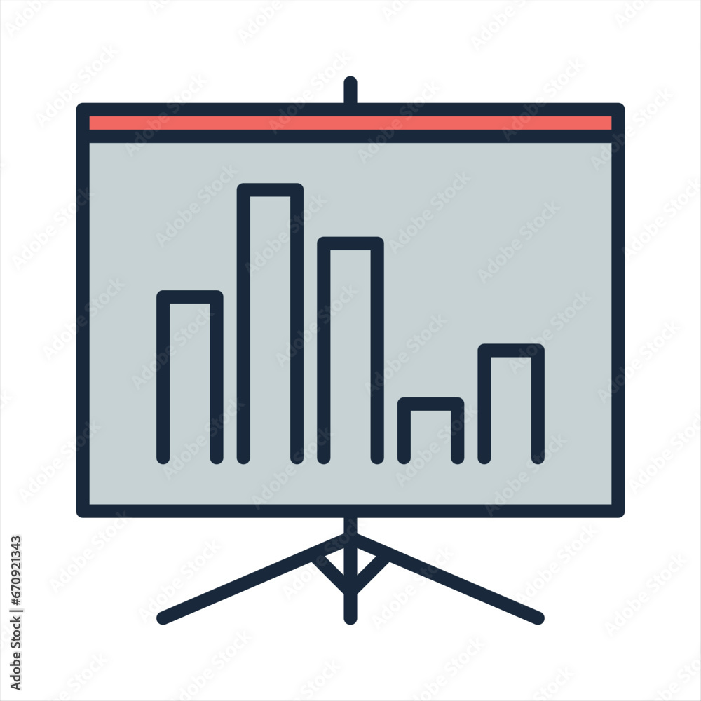 Vector Business Growing Chart Presentation Icon Vector Business Growing Chart Presentation Icon