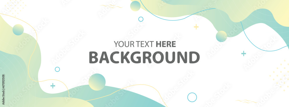 Colorful template banner with gradient color. Design with liquid shape style