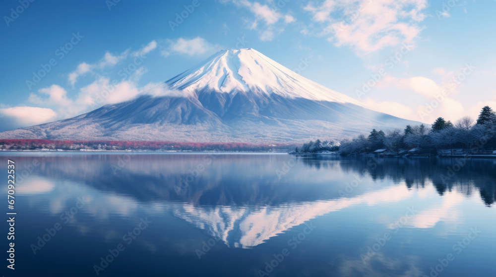 An atmospheric view of mount Fuji in Japan