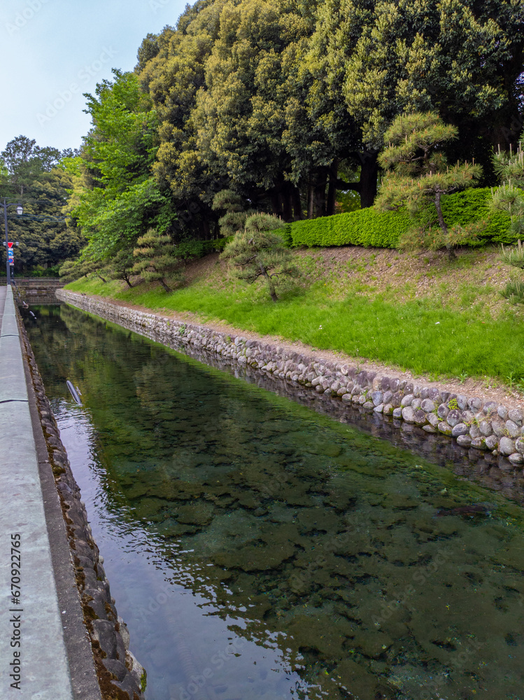 Moat with clear water (Ashikaga, Tochigi, Japan)