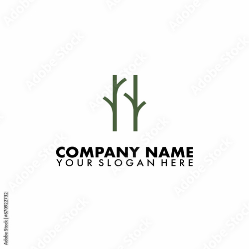 H branch Logo vector template on isolated background.