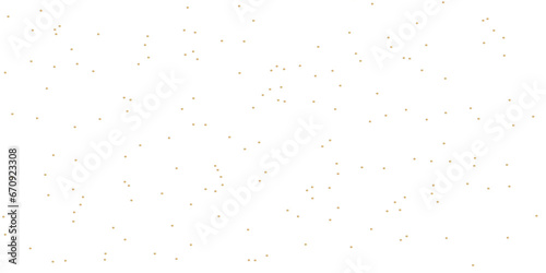 Abstract doted golden glitter particles splatter on transparent background. Luxury golden glitter falling bokeh celebration background. 