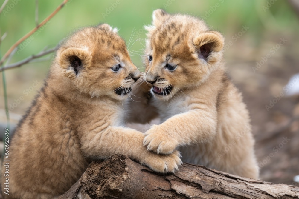 lion cubs playfully wrestling with each other lion cubs playfully wrestling with each other