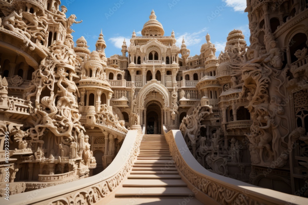 Intricate details of a Jain temple in Rajasthan, Generative AI Intricate details of a Jain temple in Rajasthan, Generative AI