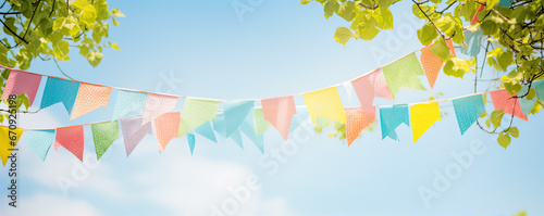 color pennant decoration summer party. wide banner