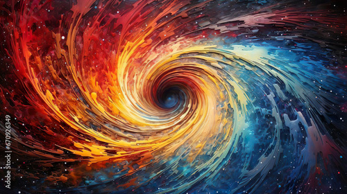 Swirling vortex of vibrant colors abstract background