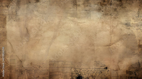 Vintage Grunge Texture Background with Aged Newspaper Paper