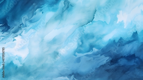 Abstract watercolor paint background by gradient deep blue color with liquid fluid grunge texture for background, banner. Generative AI.