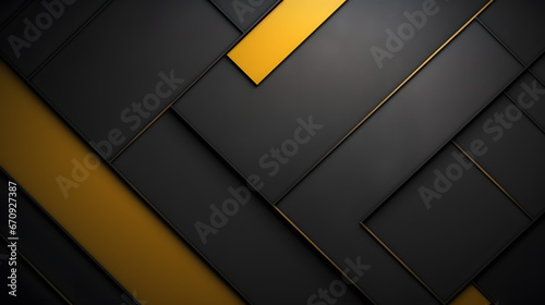 abstract yellow and black are light pattern with the gradient is the with floor wall metal texture soft tech diagonal background black dark sleek clean modern. Generative AI.