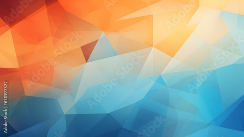 an abstract background featuring an orange and blue background. Generative AI. © tfk