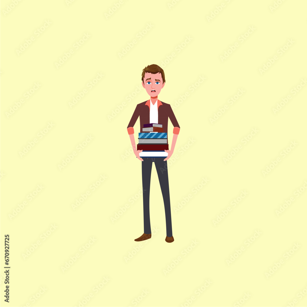 Fototapeta premium pose of a man in a brown shirt black