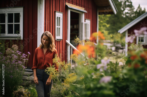 scandinavia house with garden photo