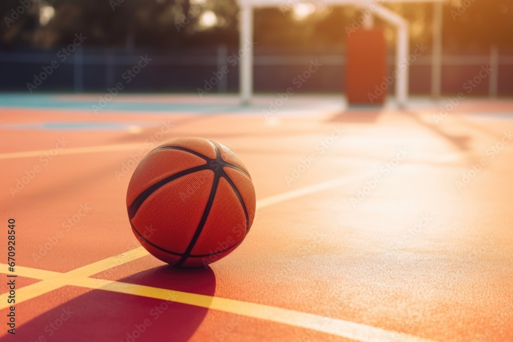 inviting basketball hoop in an open court inviting basketball hoop in an open court