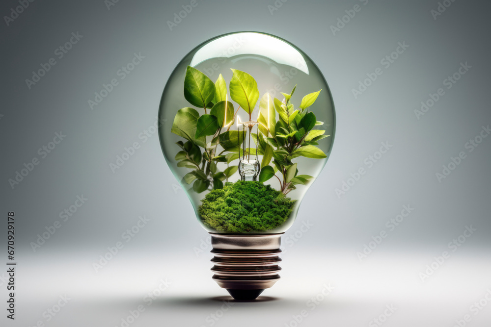 green eco energy concept, plant growing inside the light bulb green eco energy concept, plant growing inside the light bulb