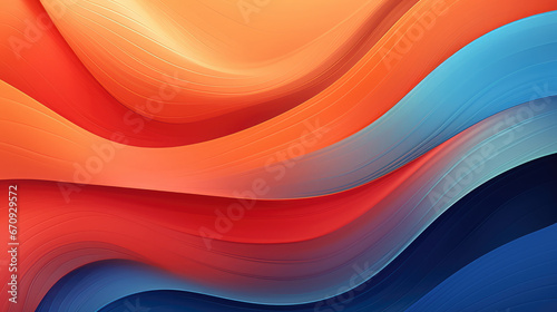 Abstract background with smooth lines in red, orange and blue colors
