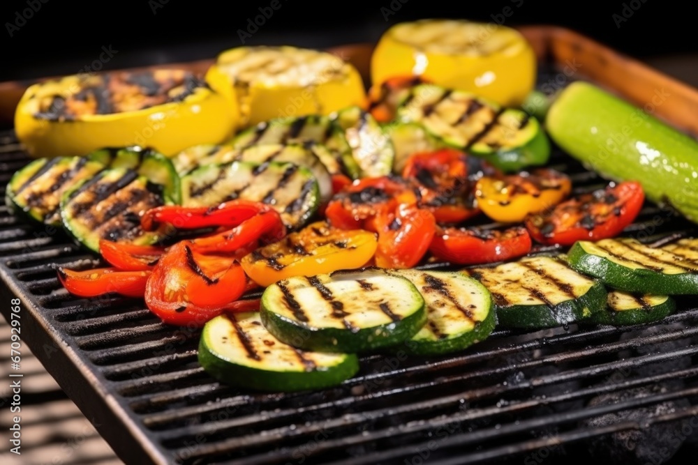 grilled vegetable platter with smoke rising from the grilled zucchini grilled vegetable platter with smoke rising from the grilled zucchini