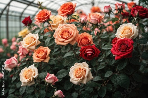 flowers in a greenhouse