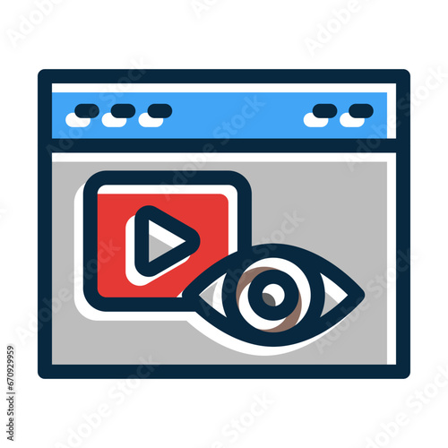 Viewer Vector Thick Line Filled Dark Colors