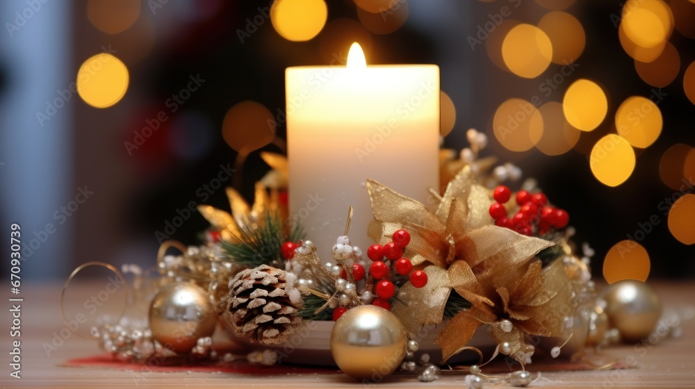  Christmas Centerpiece with Glowing Candlelight