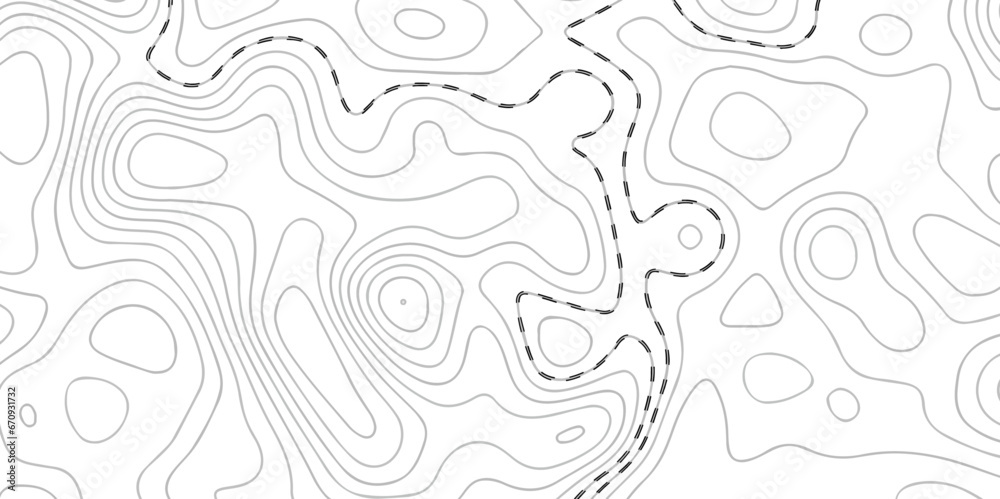 Pattern with lines and dots The stylized height of the topographic map contour in lines and contours isolated on transparent. Black and white topography contour lines map isolated on white background.