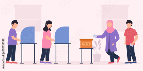 Flat design of election vote people