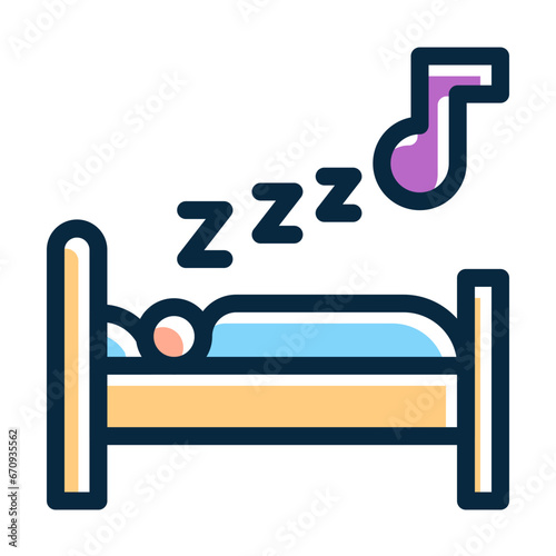 Sleeping Vector Thick Line Filled Dark Colors