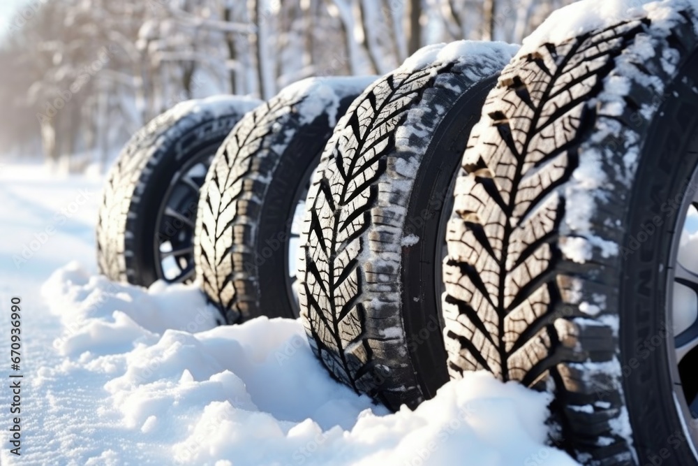 specially-designed treads of winter tires