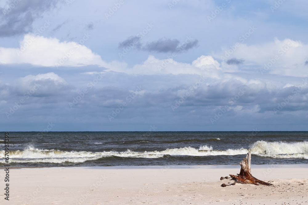 The coast of the Baltic Sea near the village of Leba in Poland