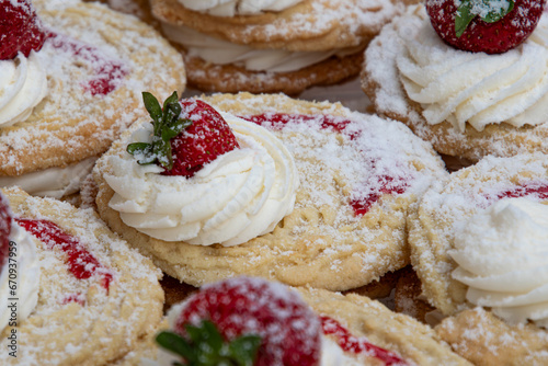 Strawberry cream cookies, Chatelherault Country Park, Motherwell, UK, scotland photo