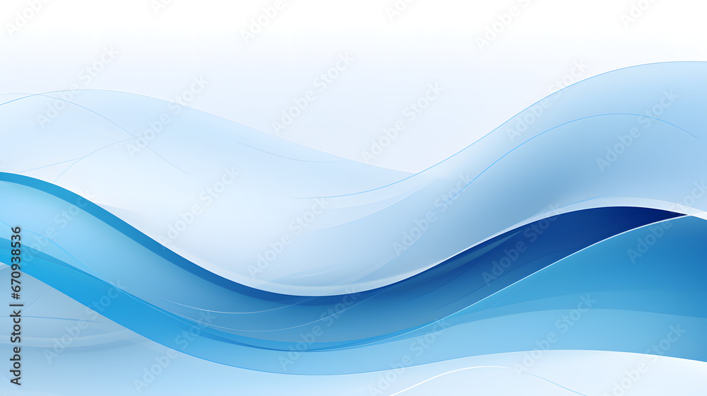 Obraz premium Blue and white business wave banner background. Generative AI.