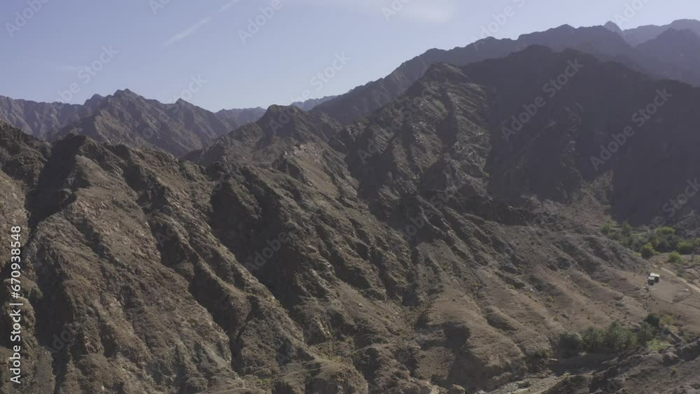 Aerial, Ain Sahban Oasis And Mountains, Oman