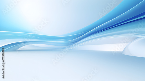 Blue line with white architecture futuristic background minimal concept vector illustration subtle design. Generative AI.