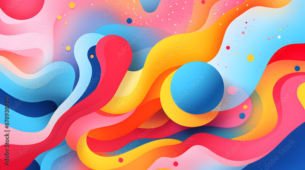 Colorful abstract shapes backgrounds. Generative AI.