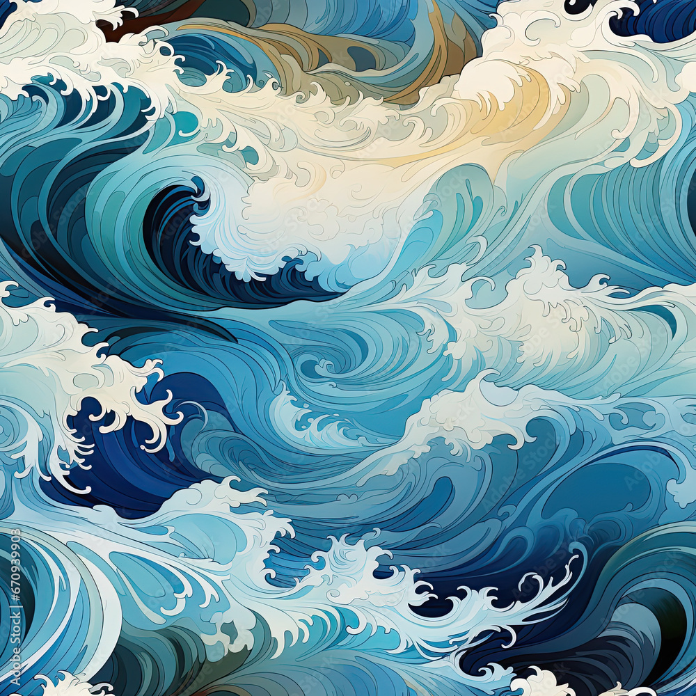 blue background with seamless pattern of sea waves for fabric and textile blue background with seamless pattern of sea waves for fabric and textile