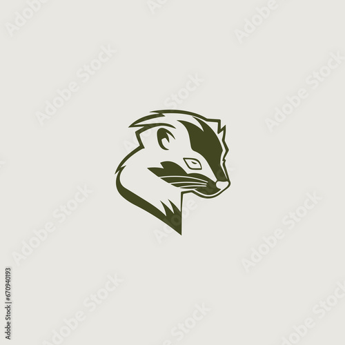 イタチをシンボリックに用いたシンプルなロゴ