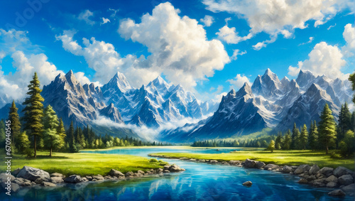 illustration of mountain landscape